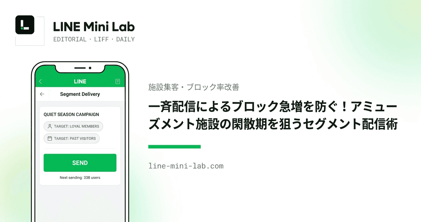一斉配信によるブロック急増を防ぐ!アミューズメント施設の閑散期を狙うセグメント配信術
