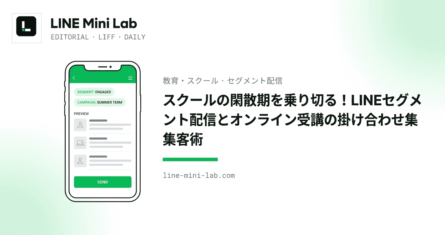 スクールの閑散期を乗り切る!LINEセグメント配信とオンライン受講の掛け合わせ集客術